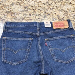 Levi's Men's Dark Blue Straight Leg Jeans with Signature Red Tab